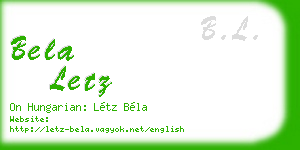 bela letz business card